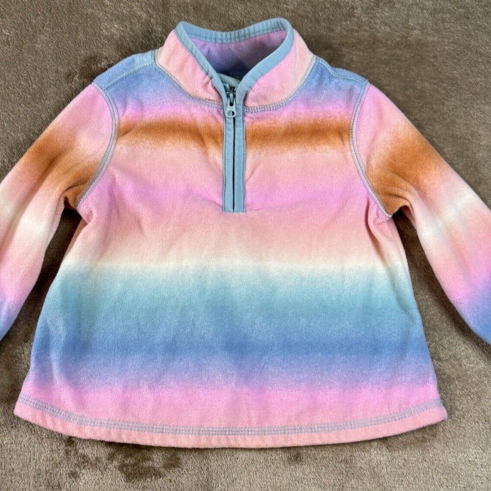OSHKOSH B'GOSH Girls 1/4 Zip Colorful Fleece & Carters Zip up Hoodie SIZE 18M - Picture 3 of 15